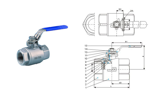 2pcs ball valve